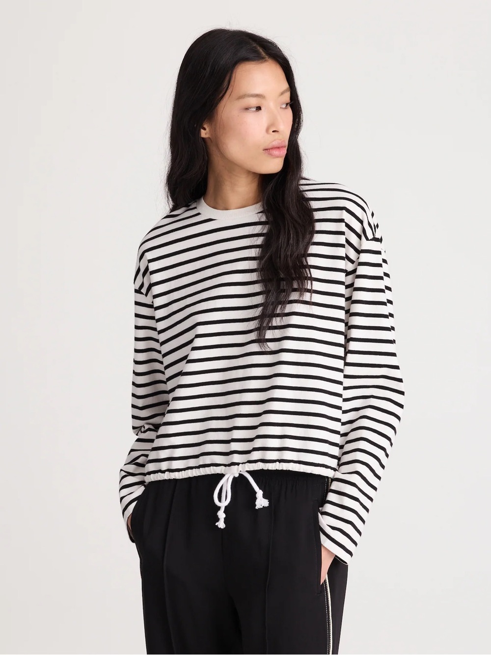 Madewell The Perfect Tie-Waist Tee in Allday Jersey XS
